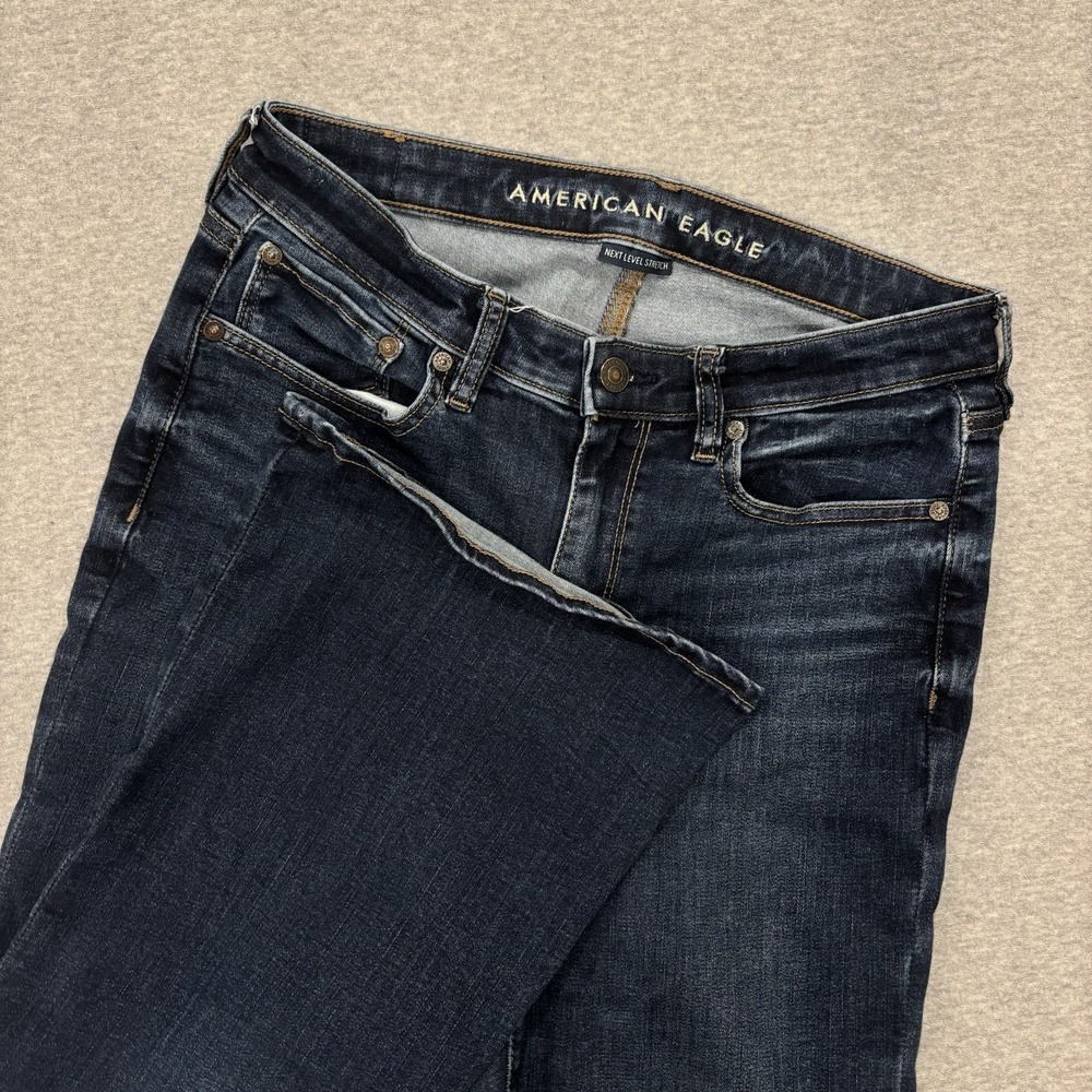 American Eagle Super High-Rise Flare Jeans Women's Size 6 Blue Dark Wash Denim